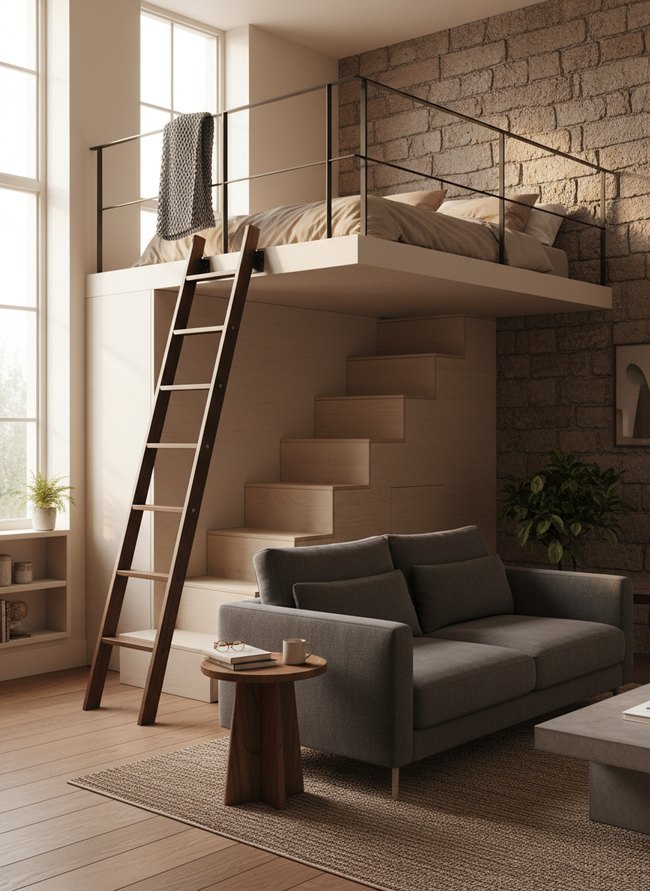 Modern Ladder Loft Integration