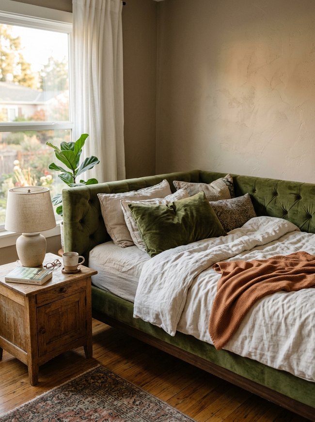 Velvet Tufted Daybed Spread