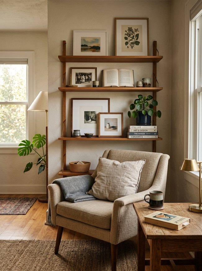 Compact Gallery Shelf Arrangement