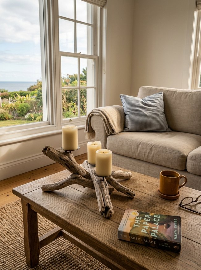 Driftwood Candle Holder Trio