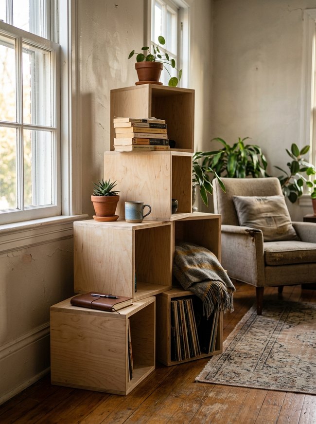 Stacked Geometric Storage Cubes