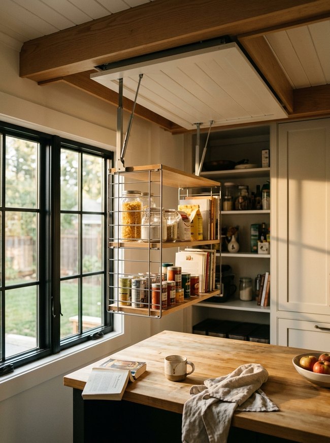 Pull-Down Ceiling Shelf