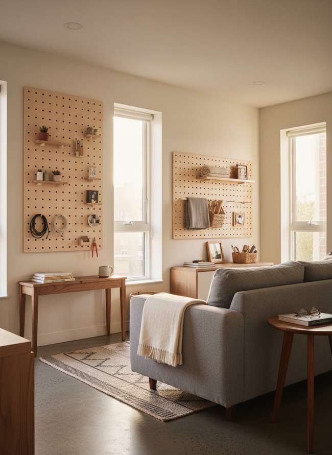 Wall-Mounted Pegboard Display