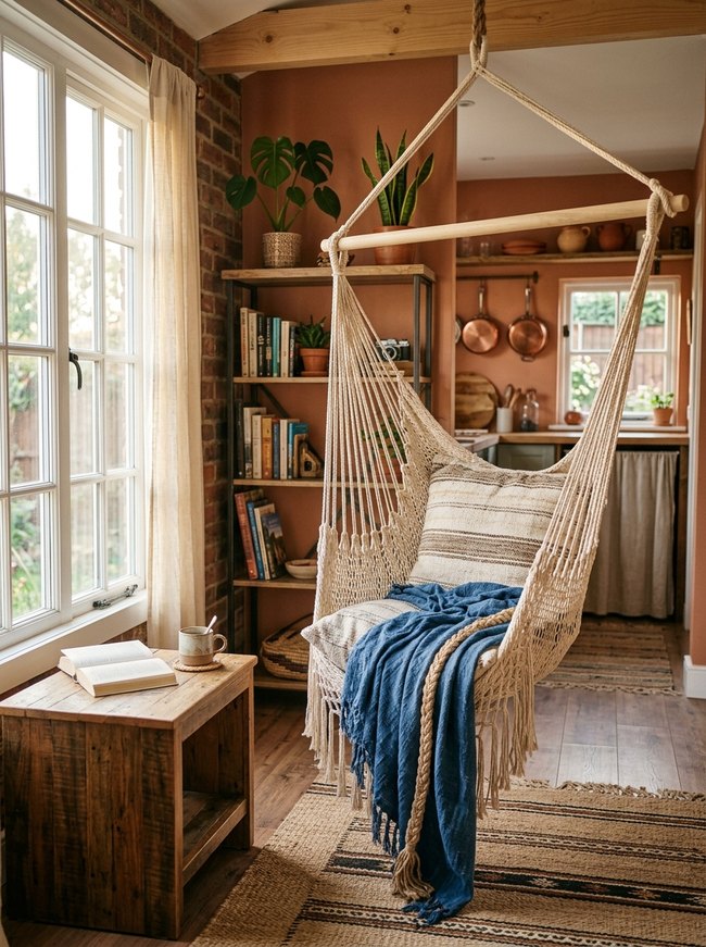 Boho Fringe Hammock Chair