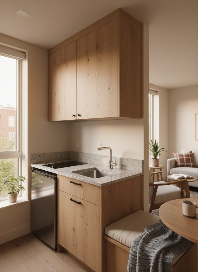 Sleek Studio Kitchen Layout