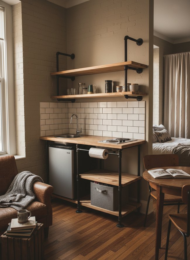 Industrial Pipe Mini Kitchen