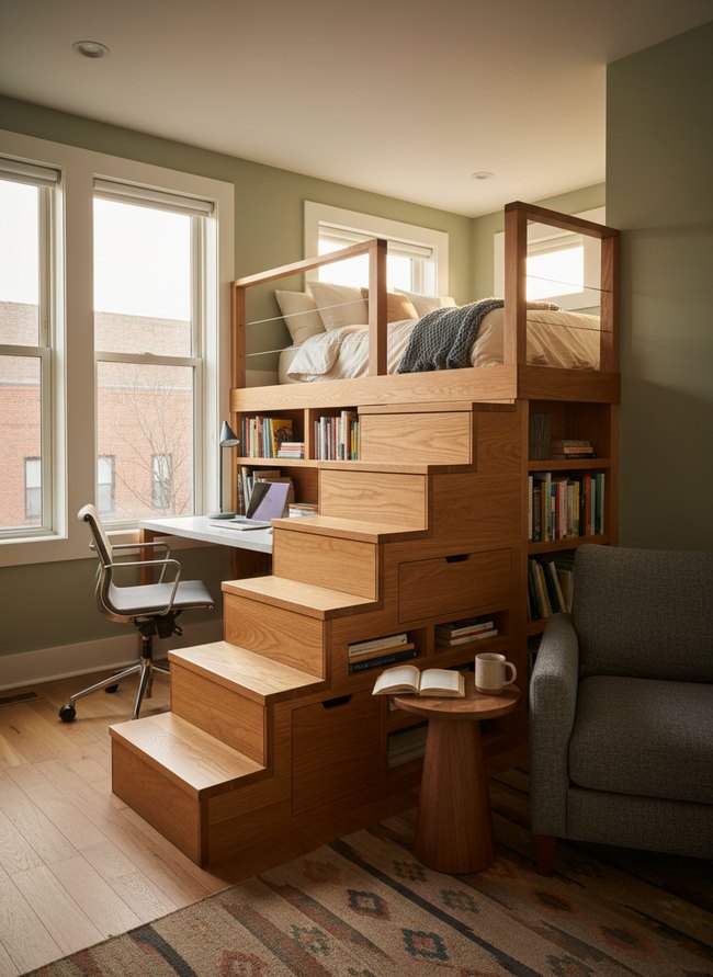Integrated Desk Stairway
