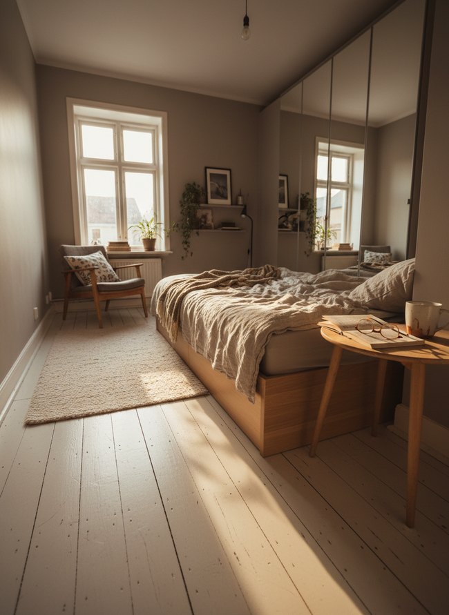 Whitewashed Pine Board Floor