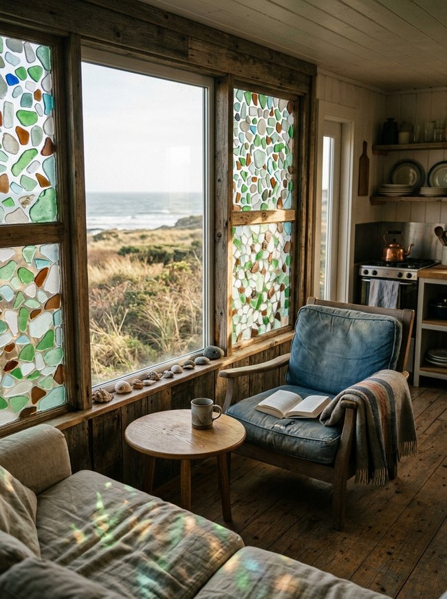 Beach Glass Window Feature