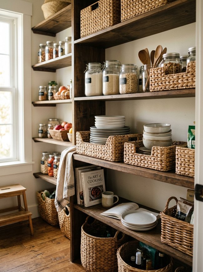 Woven Basket Pantry Solution