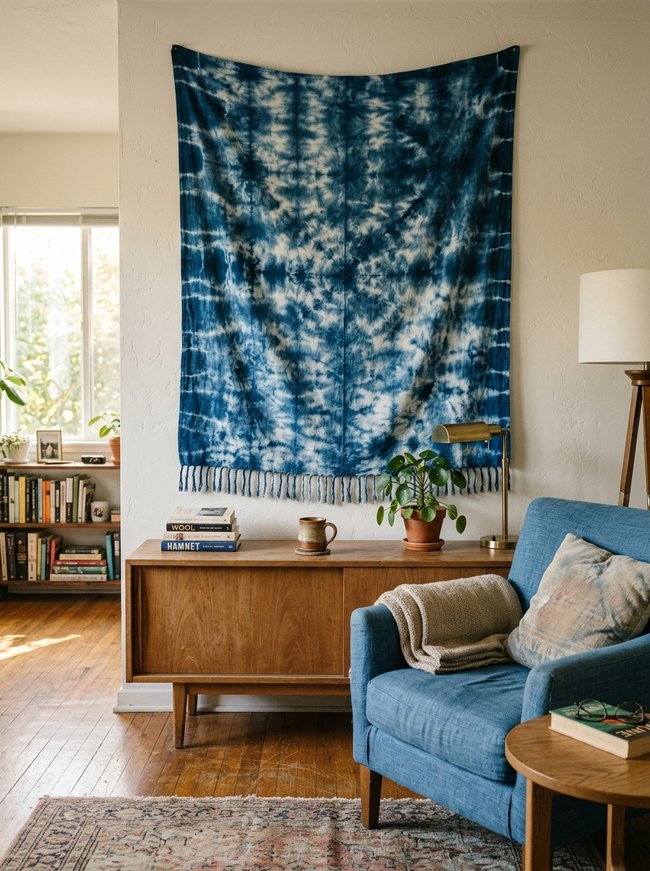Indigo Tie-Dye Tapestry