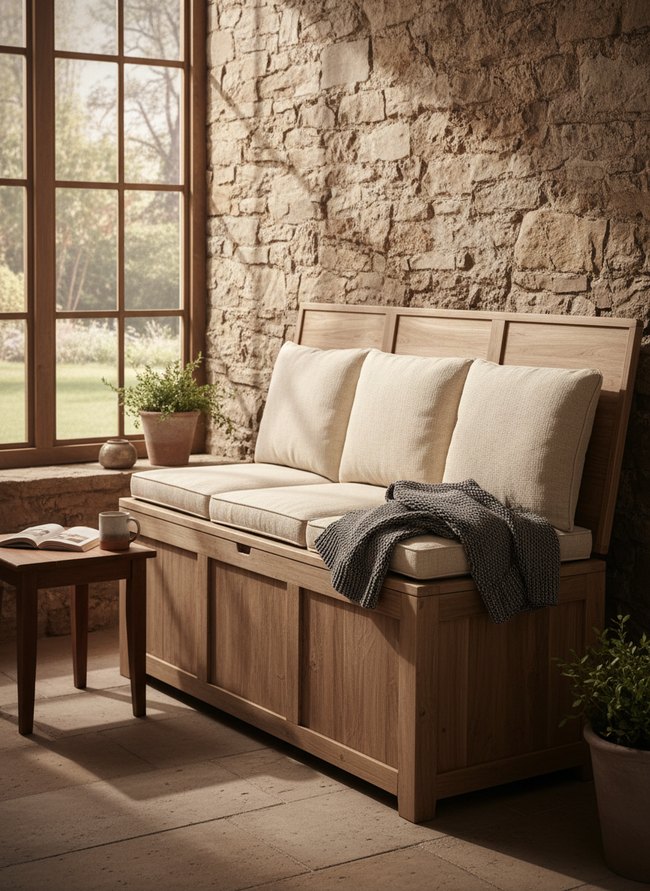 Waterproof Cushion Storage Bench