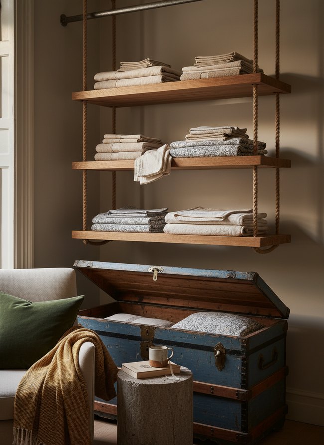 Closet Bar Hanging Shelves