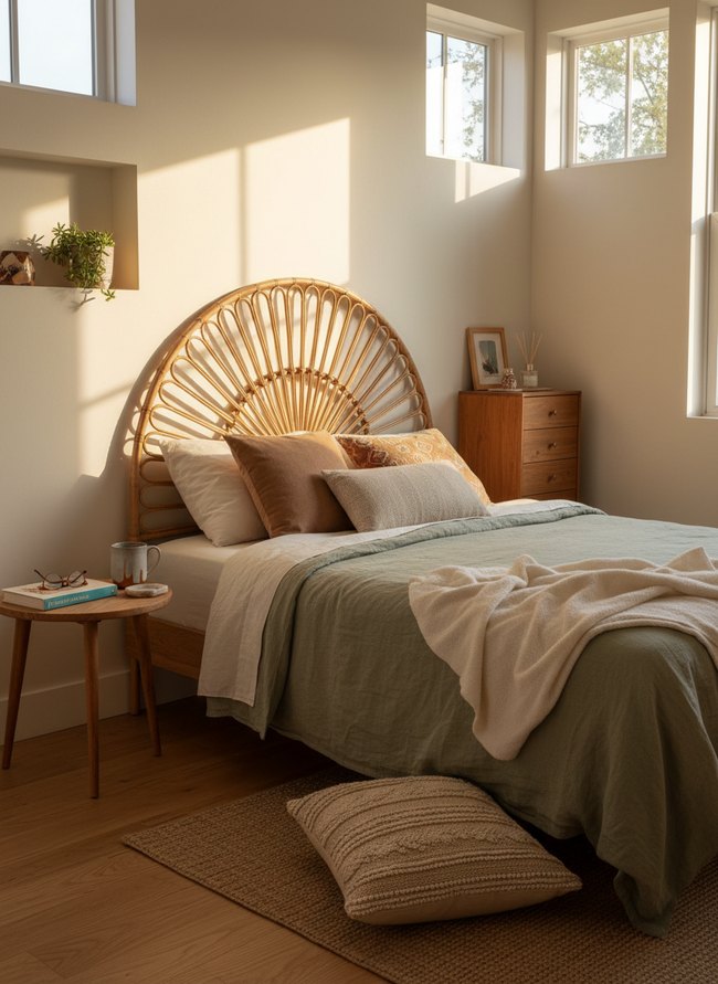 Woven Rattan Headboard