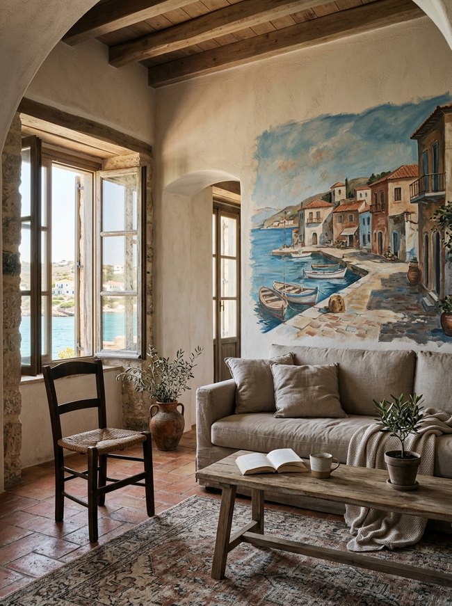 Hand-Painted Wall Mural