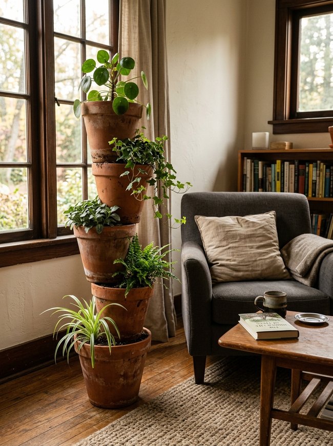 Stackable Terracotta Pot Column