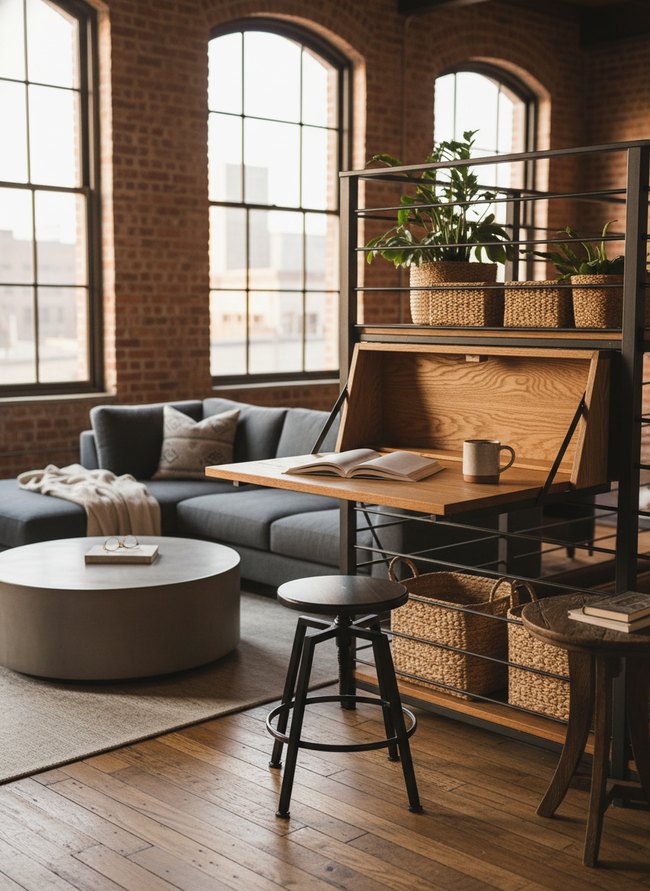 Fold-Down Desk Loft Rail