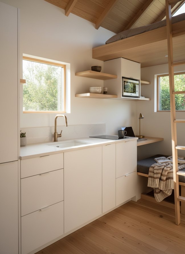 Minimalist White Slab Kitchen