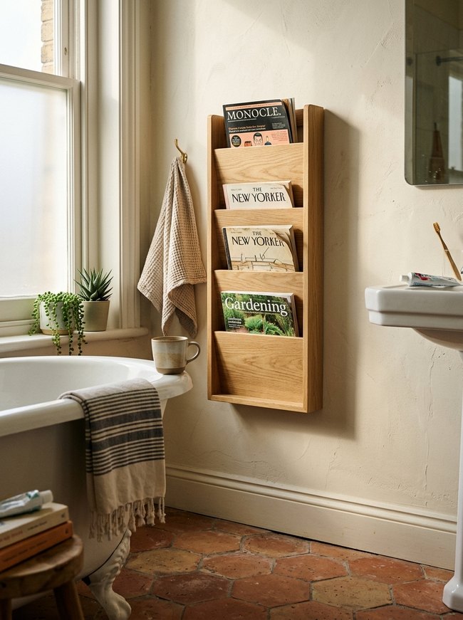 Slim Wall-Mount Magazine Holder