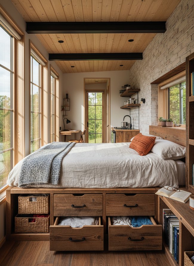 Reclaimed Wood Storage Platform