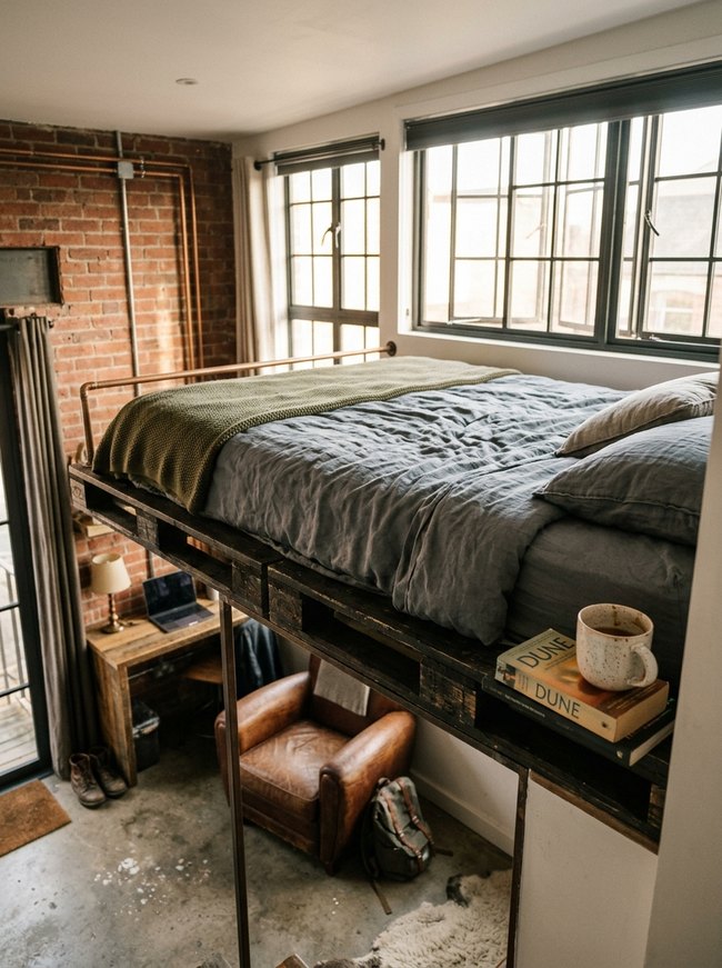 Dark Pallet Bed Frame