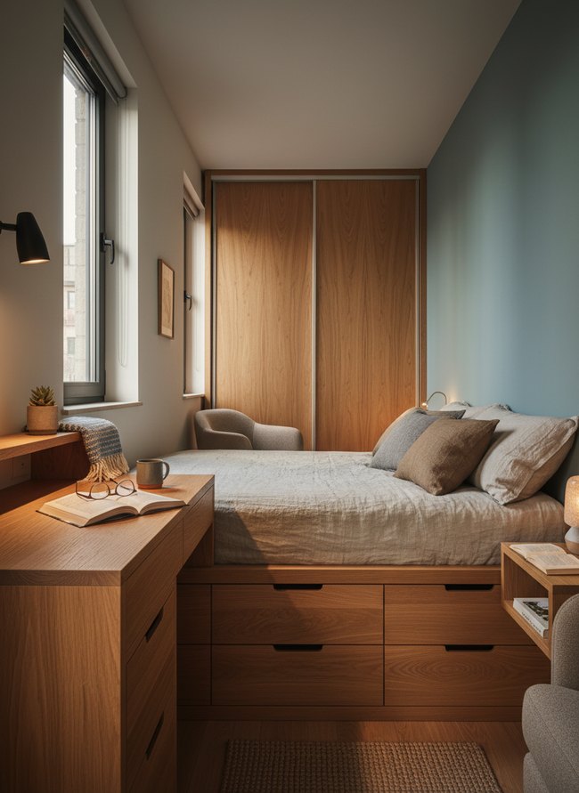 Integrated Desk Storage Bed
