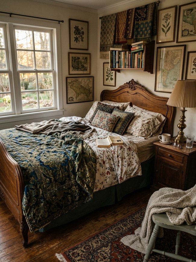 Rich Brocade Guest Bed