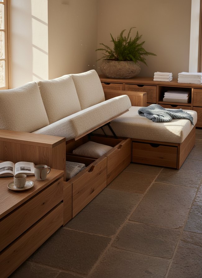 Built-In Sofa Storage