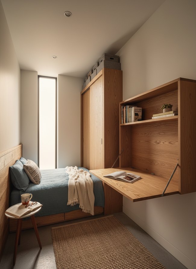 Fold-Down Desk Bedroom