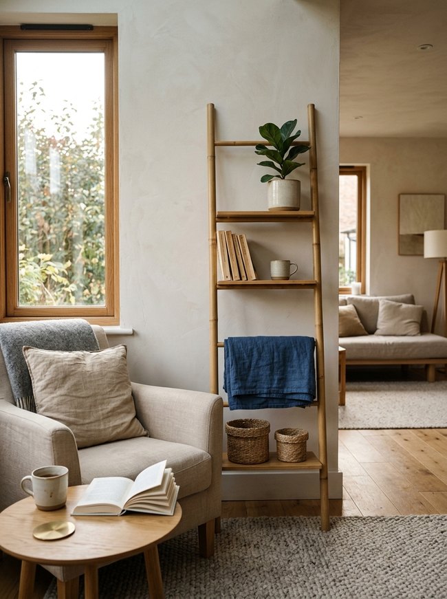 Bamboo Ladder Storage Unit