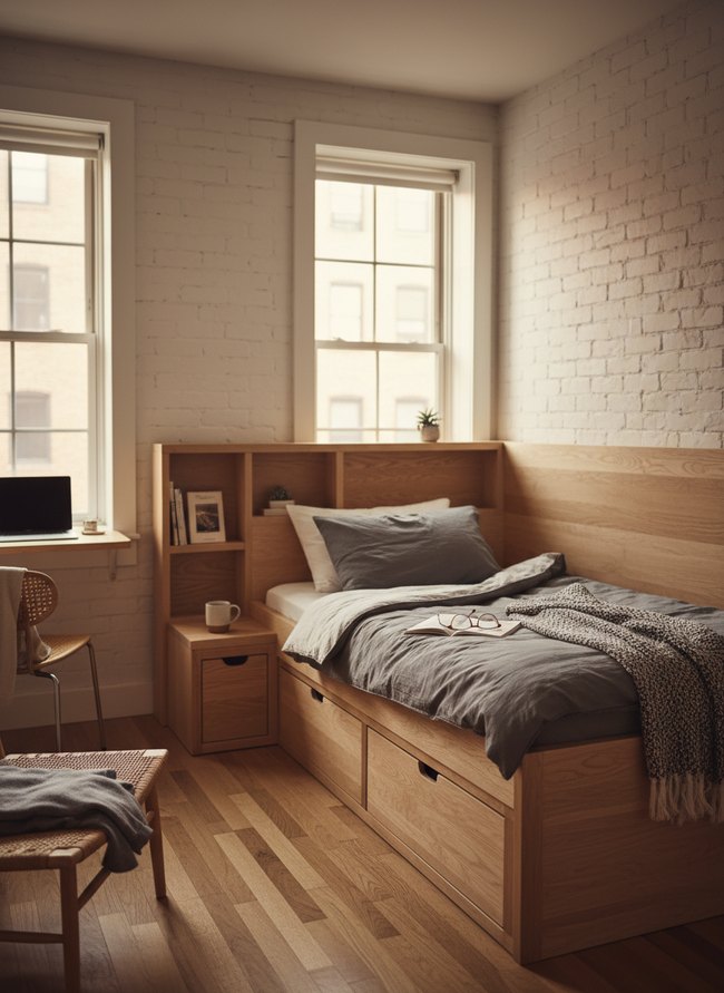 Corner Unit Storage Bed