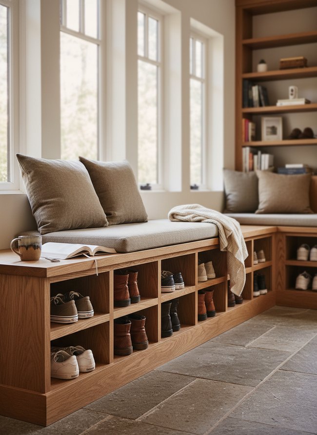 Bench Seating Shoe Cubbies