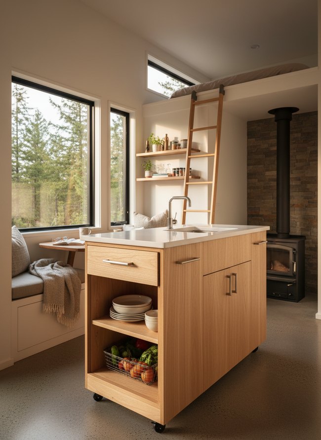 Mobile Island Tiny Kitchen