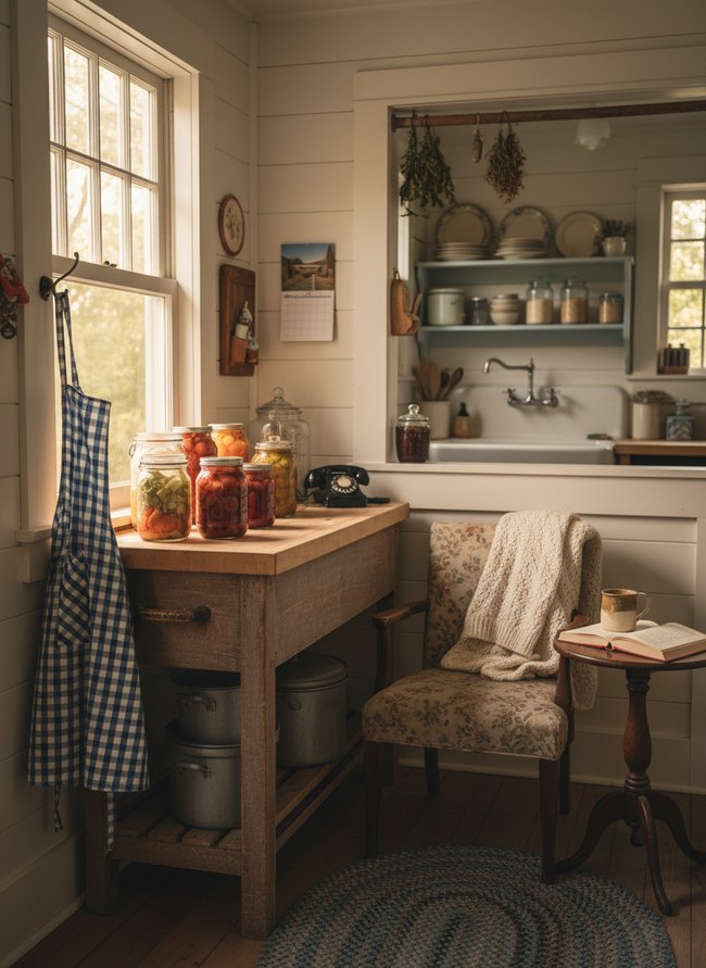 Rustic Canning Nook Kitchen