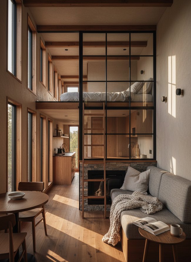 Glass Partitioned Sleep Space