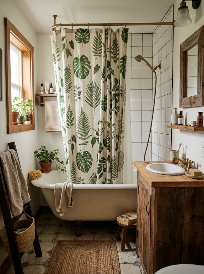 Botanical Print Shower Curtain