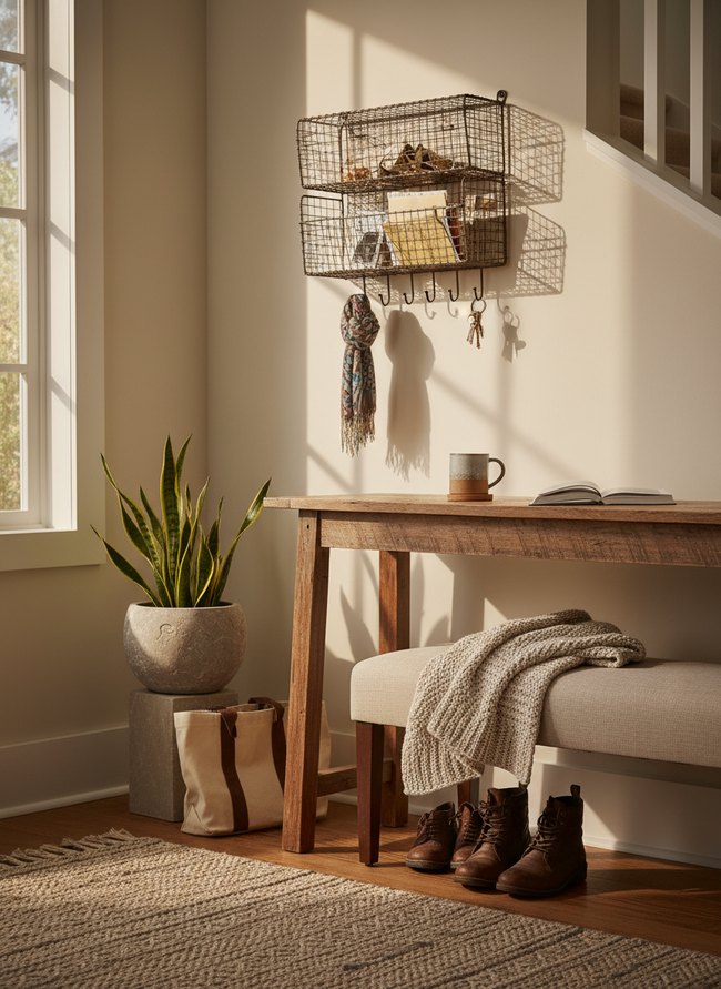 Wire Basket Wall Mount