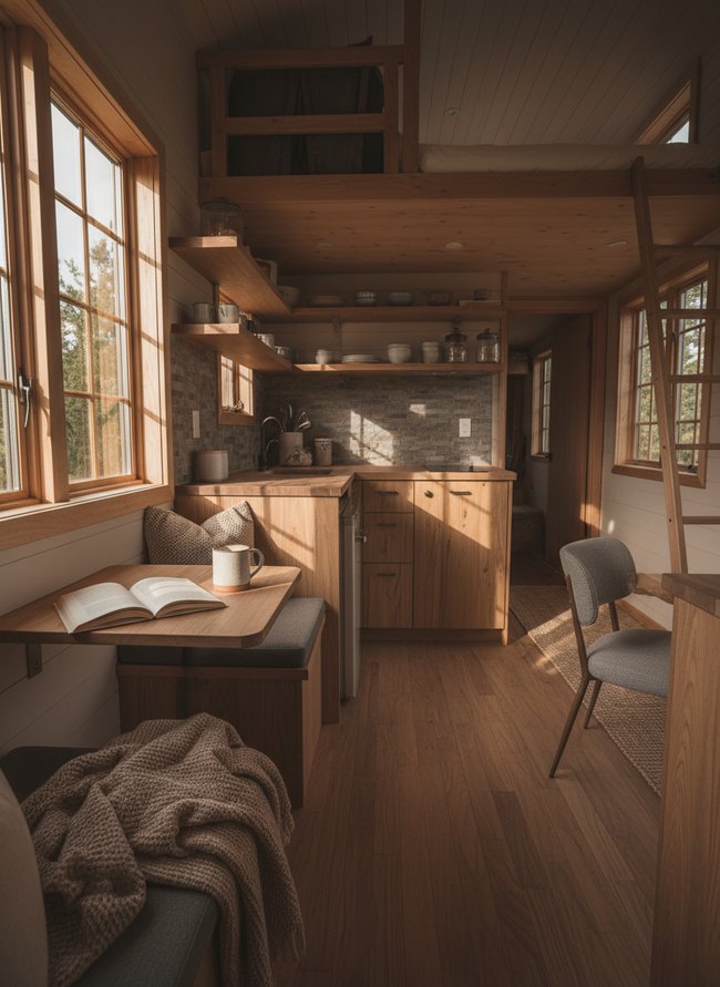 Wood Grain Tiny Kitchen
