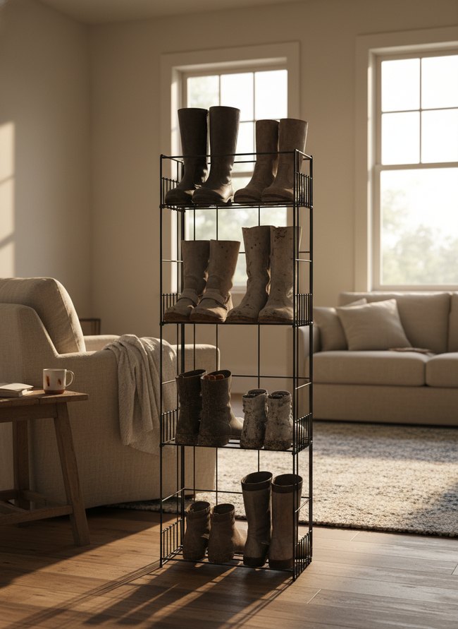 Tiered Wire Boot Stand