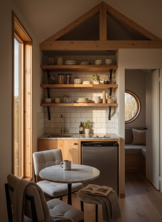 Open Shelf Bistro Kitchen