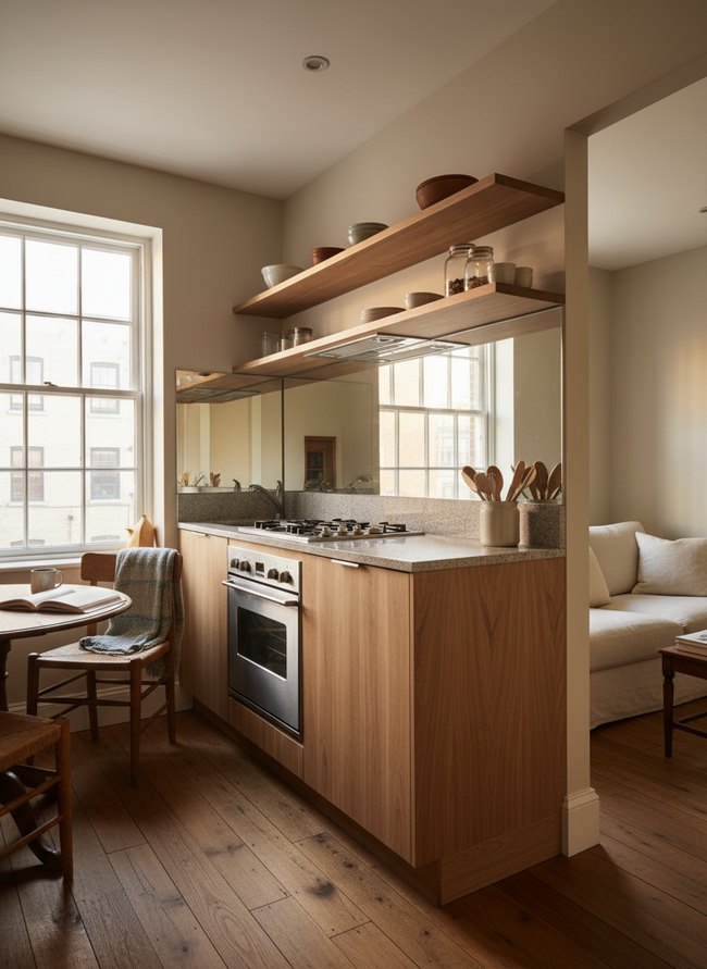 Mirrored Backsplash Galley