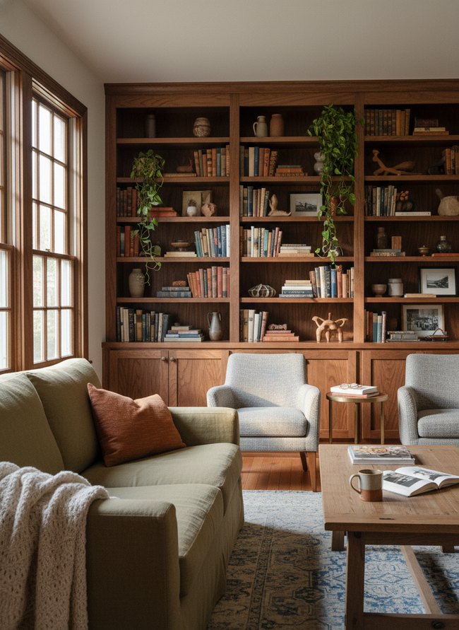 Custom Integrated Nook Shelves