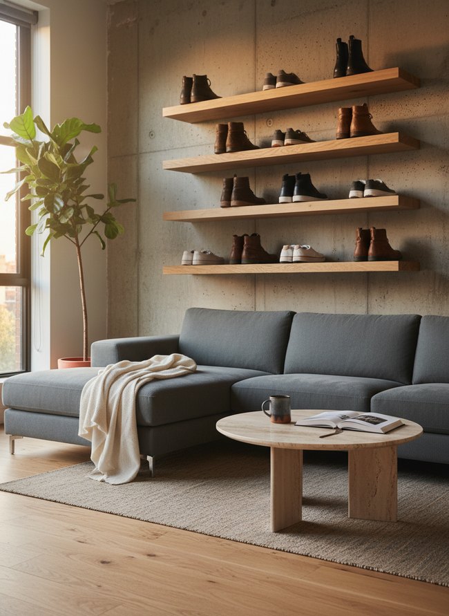 Floating Shelf Shoe Display