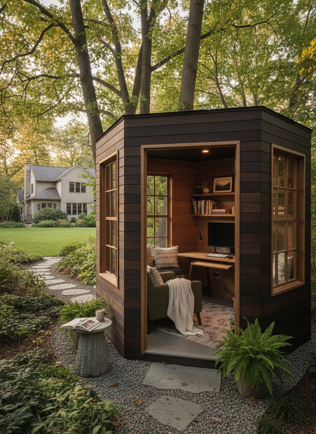 Hexagonal Woodland Work Pod