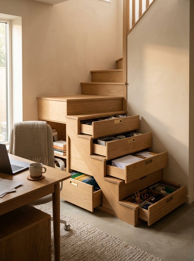 Office Supply Stair Drawers
