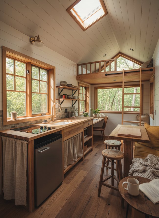 Skylight Illuminated Kitchen