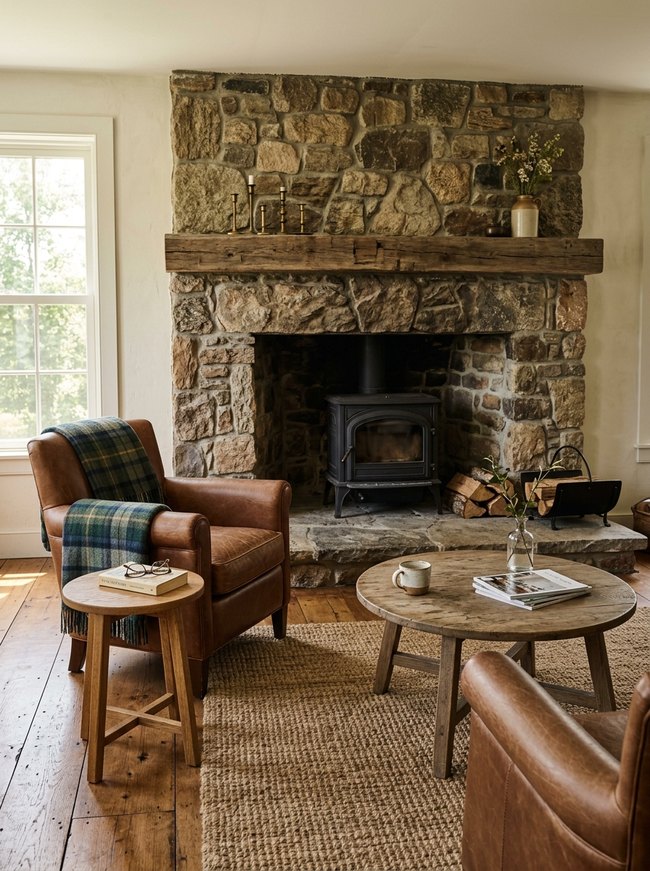 Stone Hearth Seating Area