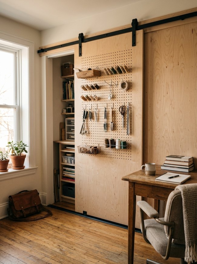 Sliding Pegboard Wall