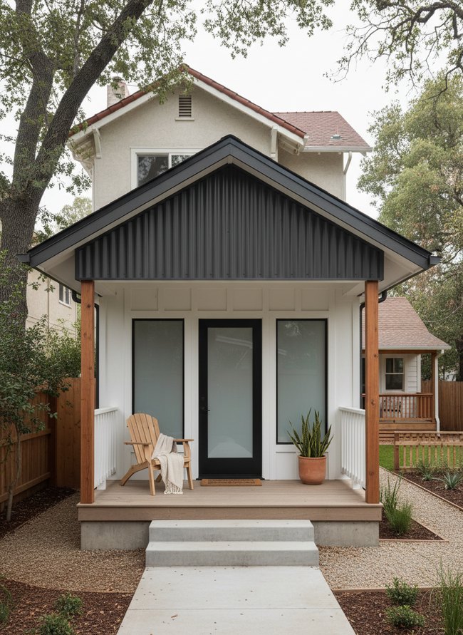 Modern Minimalist Gable Porch