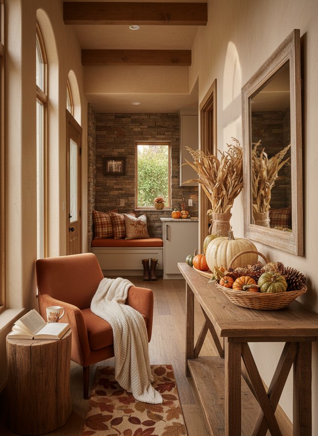 Cozy Harvest Entryway Display